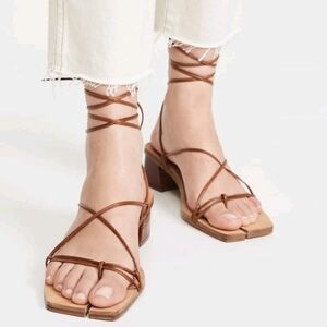 Miista Brown Leather Strappy Sandals Size 6.5/37